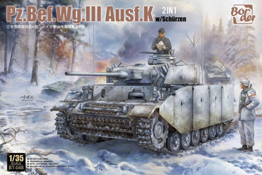 Border Model [BT-048] Panzer-Befehlswagen III Ausf. K 2in1 w/ Schürzen, 1/35**