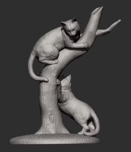3D print, Kittens at play, 1/10