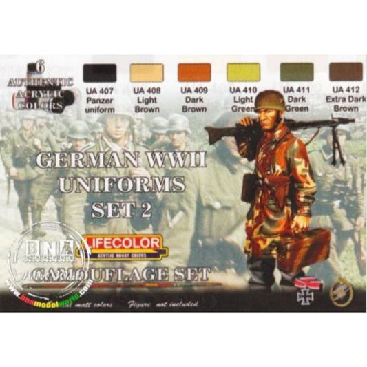 Lifecolor [LC-CS05] German WW2 Uniforms - set #2 (6-colour paint set)