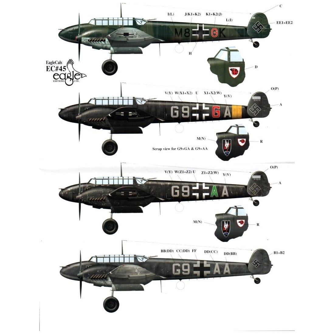 EagleCals [EC-045-48] Wolfgang Falck Bf-110, 1/48