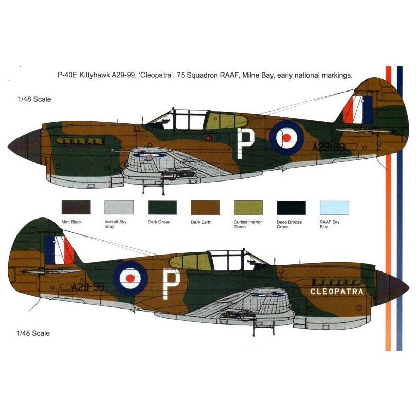 Red Roo [RRD48038] Milne Bay Trio: P-40E Kittyhawks, 75 Sqn RAAF 1942, 1/48