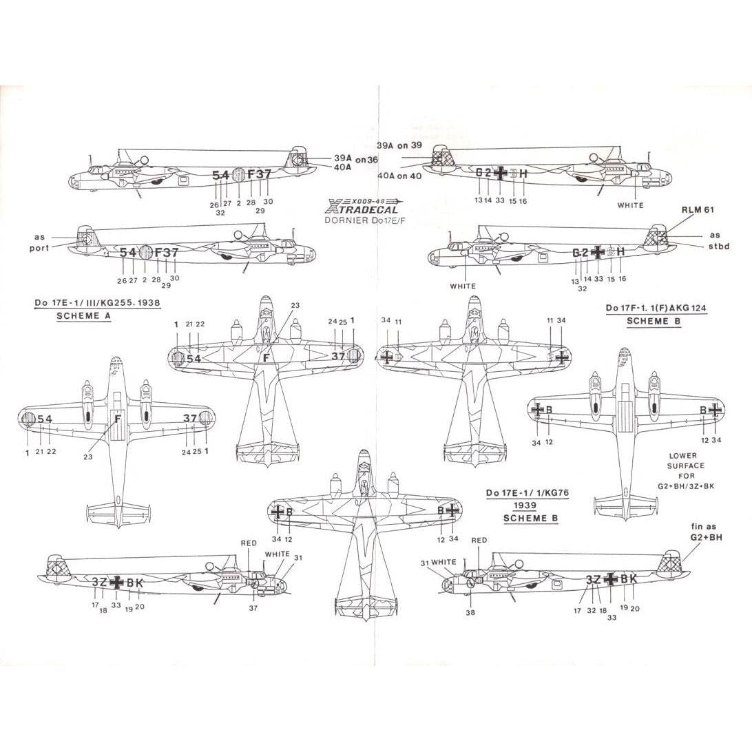 Xtradecal [X48009] Dornier Do-17E/F, 1/48