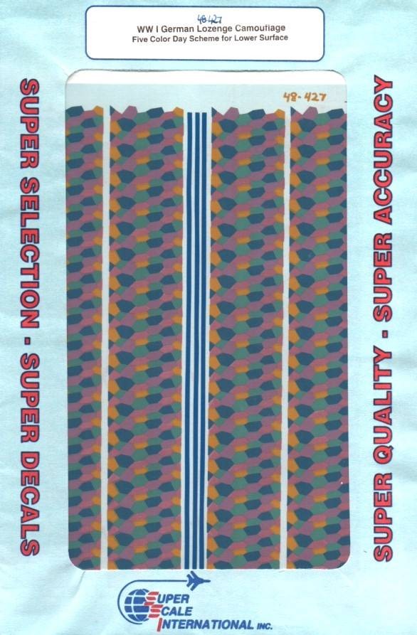 Superscale [MD48-427] WWI German lozenge camouflage - 5 colour day scheme, 1/48