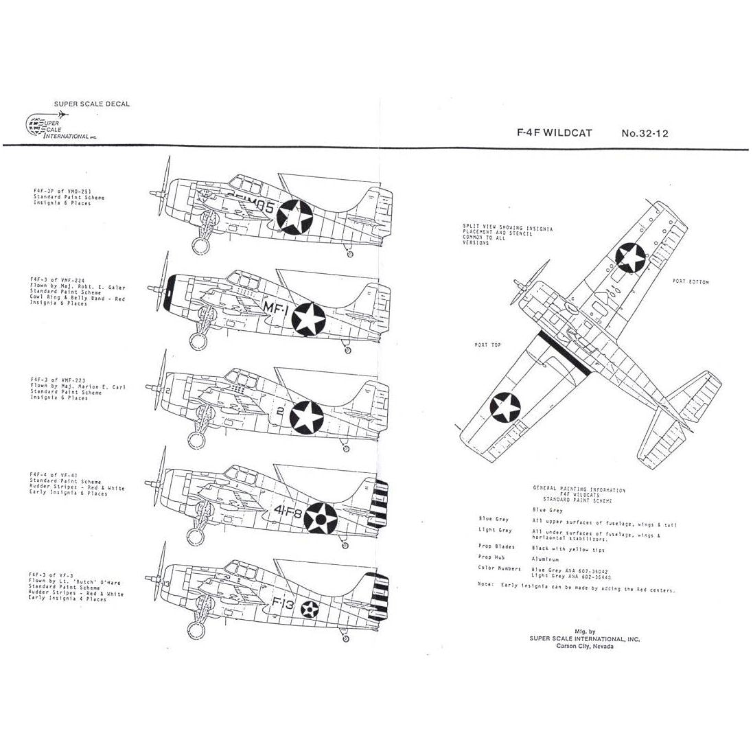Superscale [MD32-012] F4F Wildcat Aces, 1/32,