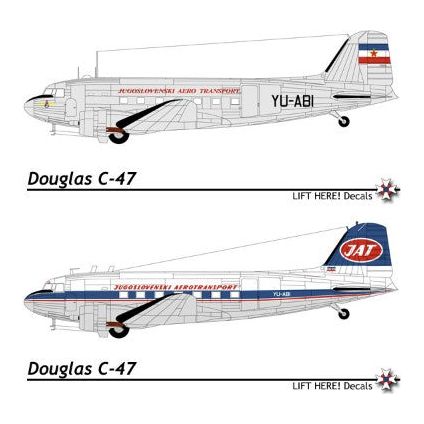 Lift Here [701-LH] C-47/DC-3 YU-RBI Jugoslav Airlines, 1/72 ↨