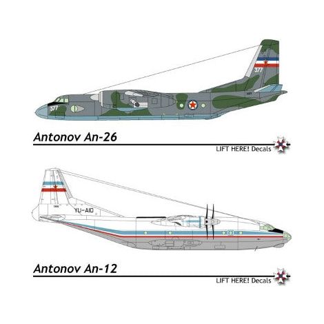 Lift Here [709-LH] "Lifters" - Yugoslav An-12 and An-26, Part One, 1/72 ↨