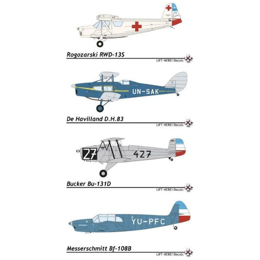 Lift Here [710-LH] "Classics 2" Royal Yugoslav Aircraft: RWD-13, D.H.83, Bu-131, Bf-108 1/72 ↨