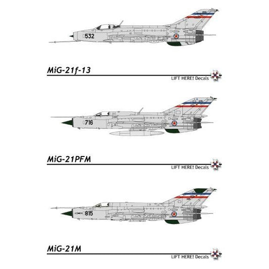 Lift Here [711-LH] "MiGz 72" Jugoslav Air Force MiG-21's: MiG-21F-13/PFM/M/bis-K/US/UM, 1/72 ↨