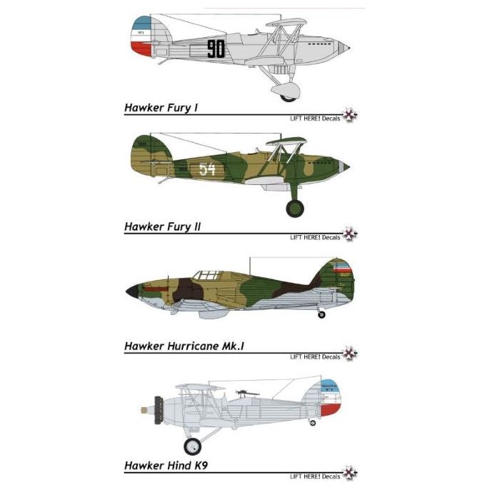 Lift Here [712-LH] Hawkers (RYAF Fury I, Fury II, Hurricane, Zmaj Hurricane, Hind I), 1/72