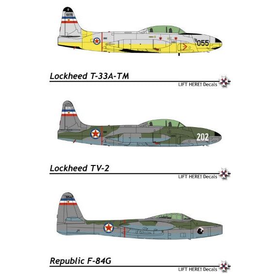 Lift Here [714-LH] "Jets No.2" US Jets in Jugoslav Air Force: T-33A, TV-2, F-84G ,1/72