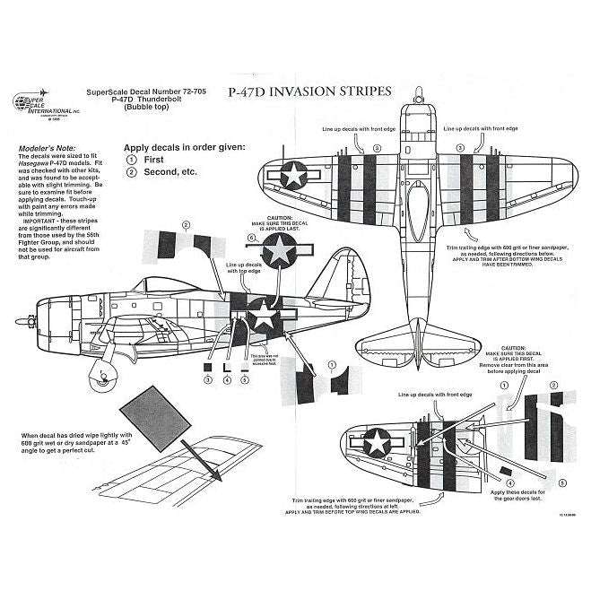 Superscale [MD72-705] P-47D Thunderbolt Invasion Stripes Bubble top only, 1/72