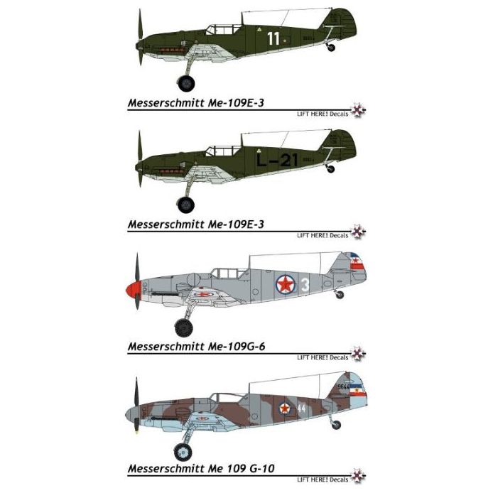 Lift Here [728-LH] ME-109 - VVKJ and JRV Messerschmitt Bf-109G's, 1/72