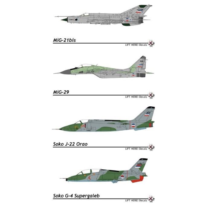 Lift Here [729-LH] after y2k - Yugoslav MiG-21, MiG-29, Orao & Supergaleb's, 1/72