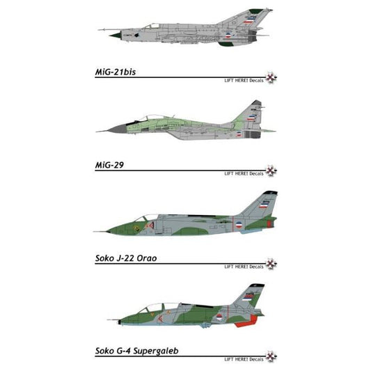 Lift Here [729-LH] after y2k - Yugoslav MiG-21, MiG-29, Orao & Supergaleb's, 1/72 ↨