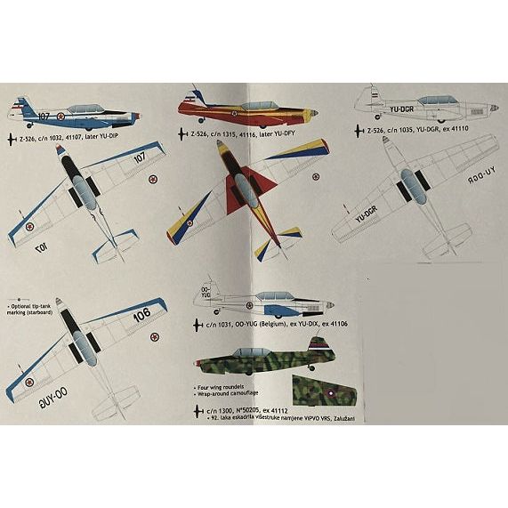 Lift Here [753-LH] zlin 526 - Czech Aerobatic planes in Yugoslavia, 1/72 ↨