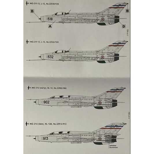 Lift Here [759-LH] Migz Mix I: Yugoslav A/F Mig-21's Pt.1 (early types), 1/72 ↨