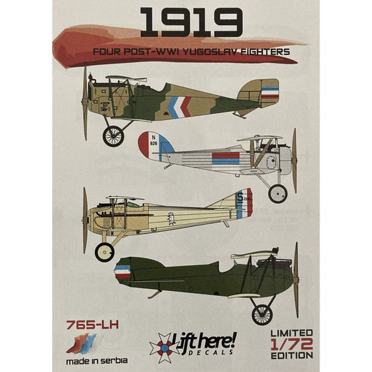 Lift Here [765-LH] 1919 - Four post WWI Yugoslav fighters, 1/72 ↨