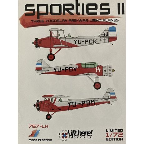 Lift Here [767-LH] sporties II - Three Yugoslav pre-war light planes, 1/72 ↨