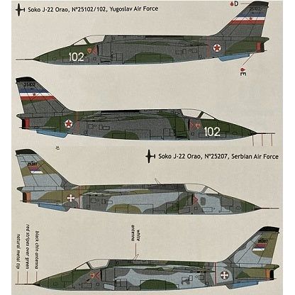 Lift Here [769-LH] "Eagles II", Yugoslav-Romanian Strike A/C (Orao), 1/72 ↨