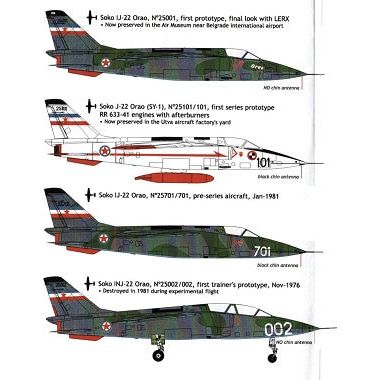 Lift Here [770-LH] "Eagles III", Yugoslav AF Orao prototypes, 1/72 ↨