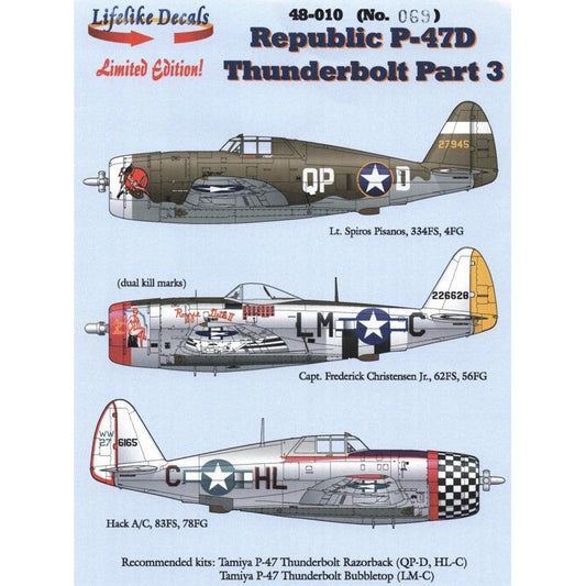 Lifelike [LL48-010] Republic P-47D Thunderbolt Pt.3, 1/48 ↨