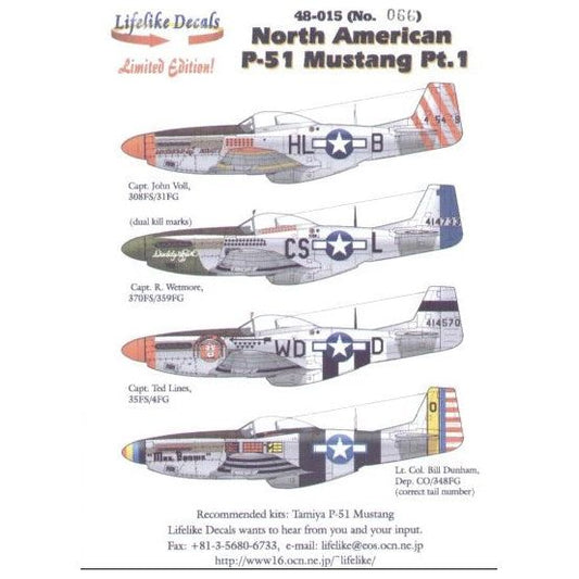 Lifelike [LL48-015] North American P-51Mustang Pt.1, 1/48 ↨