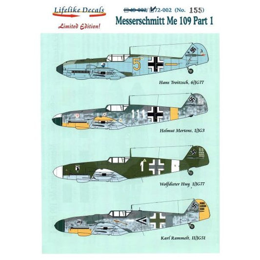 Lifelike [LL72-002] Bf-109's Part 1, 1/72 ↨