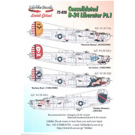 Lifelike [LL72-028] B-24 Liberator pt.1, 1/72 ↨