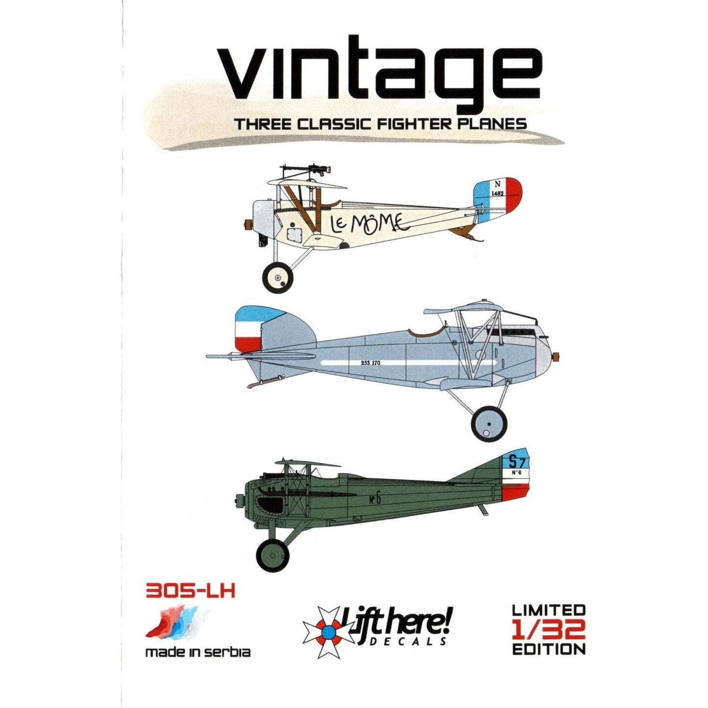 Lift Here [305-LH] Vintage - 3 classic fighter planes, 1/32