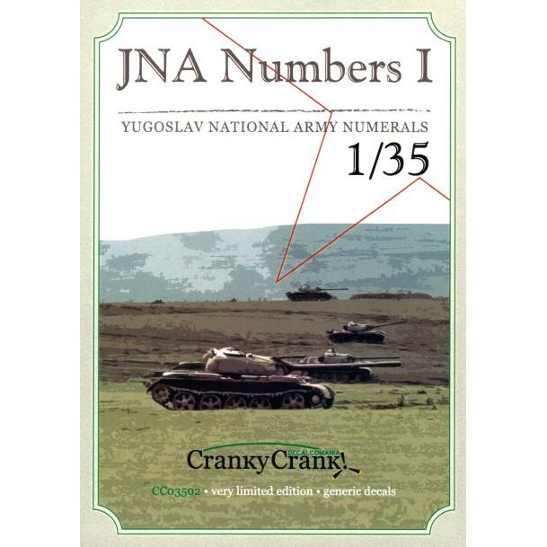Lift Here [CC3502] JNA Number I - Yugoslav Army armour numerals, 1/35