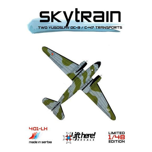 Lift Here [401-LH] skytrain - Two Yugoslav DC-3/C-47 Transports, 1/48 ↨