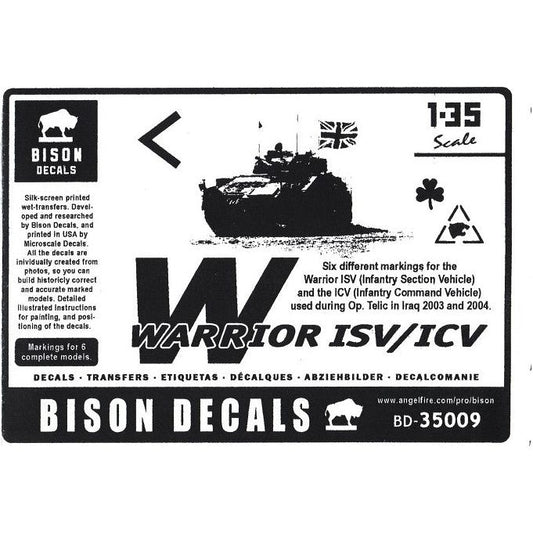 Bison Decals [BD35009] Warrior ISV/ICV, Operation Telic, Iraq 2003/2004, 1/35