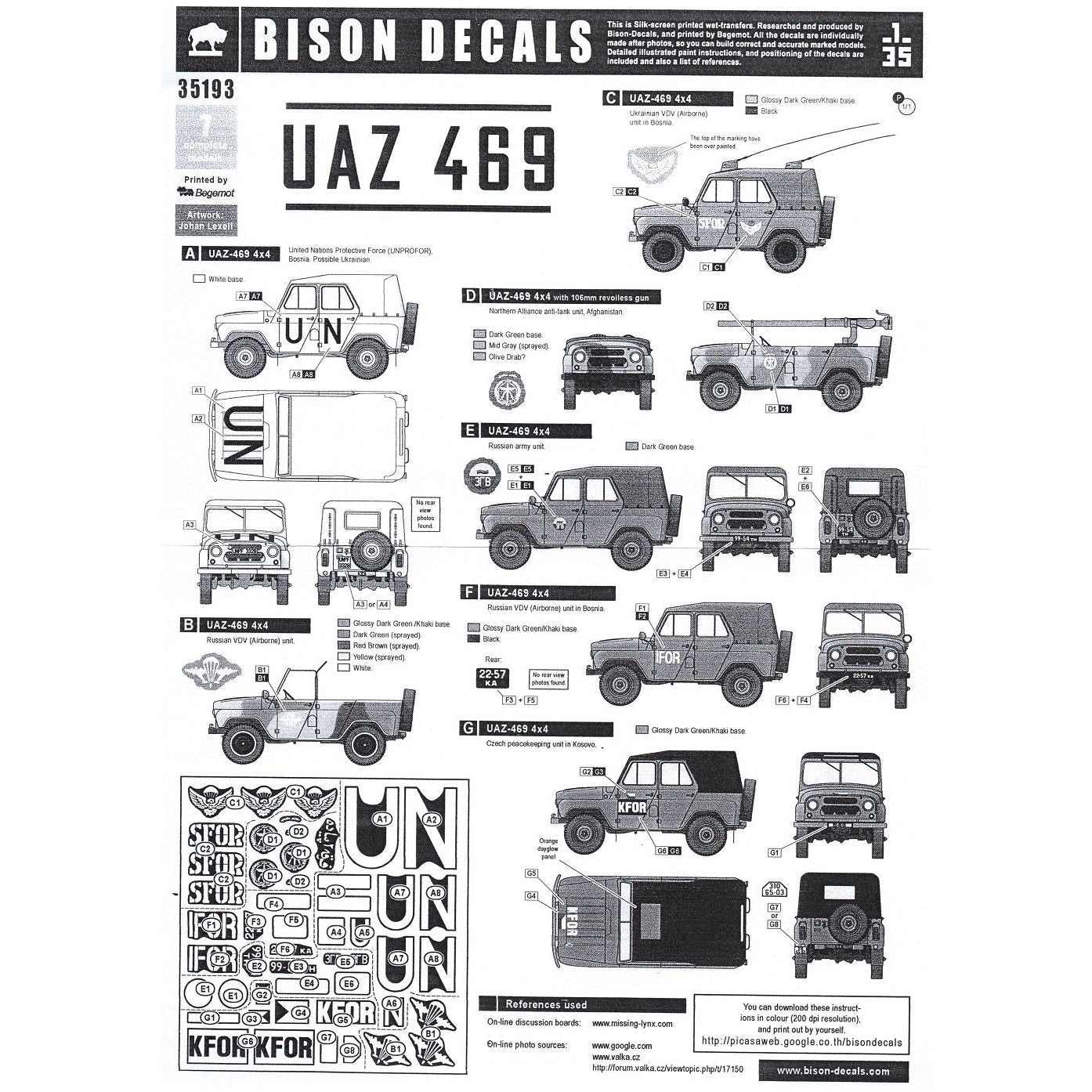 Bison Decals [BD35193] UAZ.469 4x4, 1/35