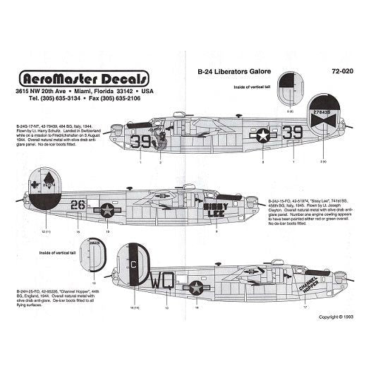 Aeromaster [AM72-020] B-24 Liberators Galore, 1/72