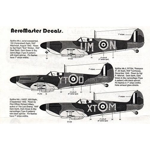 Aeromaster [AM72-028] Battle of Britain Spitfires, 1/72