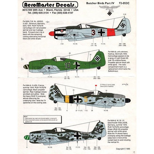 Aeromaster [AM72-052] Butcher Birds - Part IV (Fw-190), 1/72