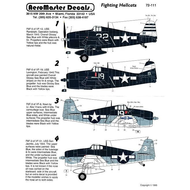 Aeromaster [AM72-111] Fighting Hellcats (F6F), 1/72