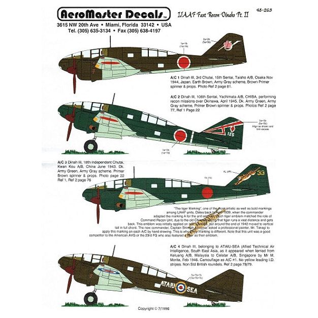 Aeromaster [AM48-263] IJAAF Fast Recon Dinahs, Pt.2, 1/48