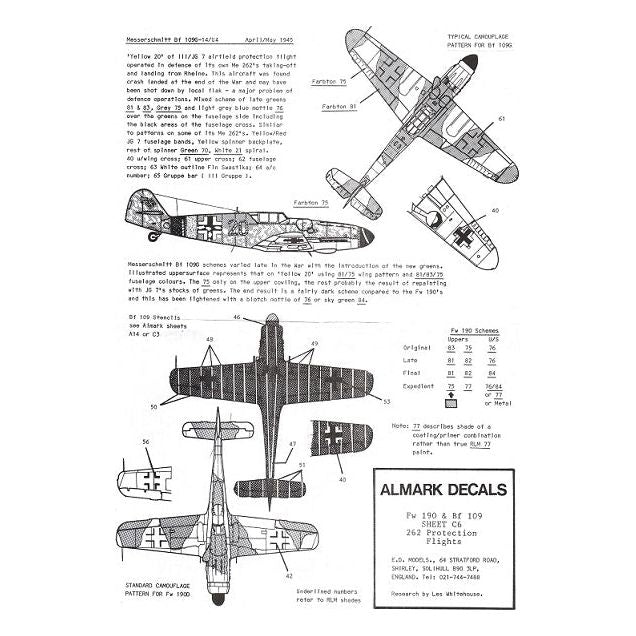 Almark [C6] Fw-190D & Bf-109G & Me-262 "Protection Flights", 1/72