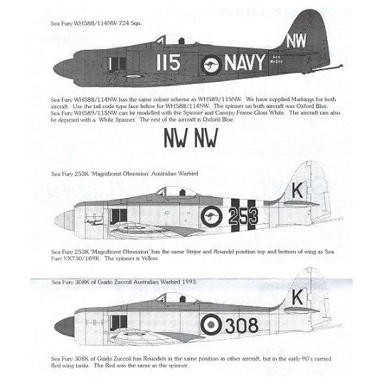 Aussie Decals [A48-005] RAN Hawker Fury, 1/48
