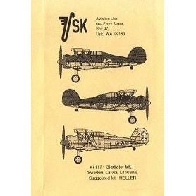 Aviation USK [7117] Gladiator Mk.I - Sweden, Latvia, Lithuania, 1/72