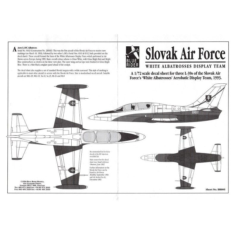 Blue Rider [BR806] Slokav Air Force Albatross 1993, 1/72