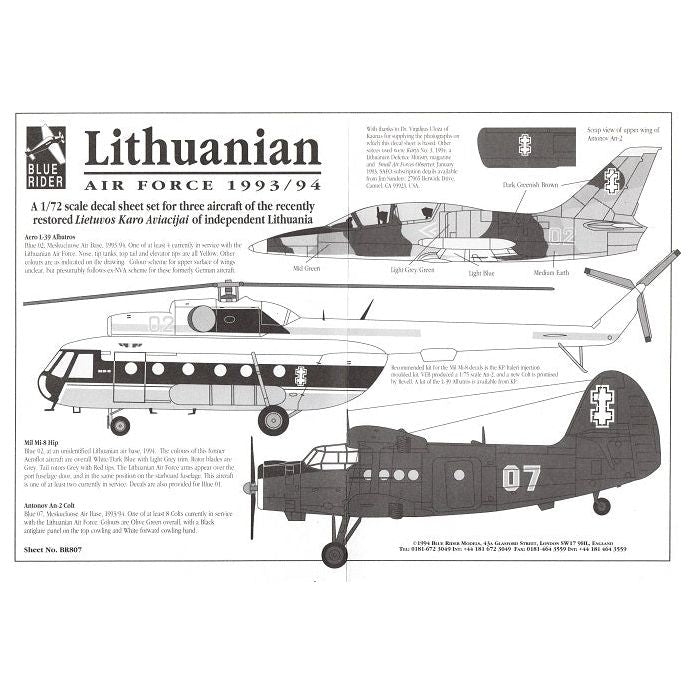 Blue Rider [BR807] Lithuanian Air Force 1993/94, 1/72
