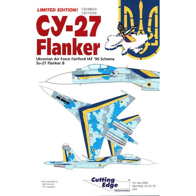 Cutting Edge [CED72026] SU-27 Flanker: Ukranian AF 1996, 1/72