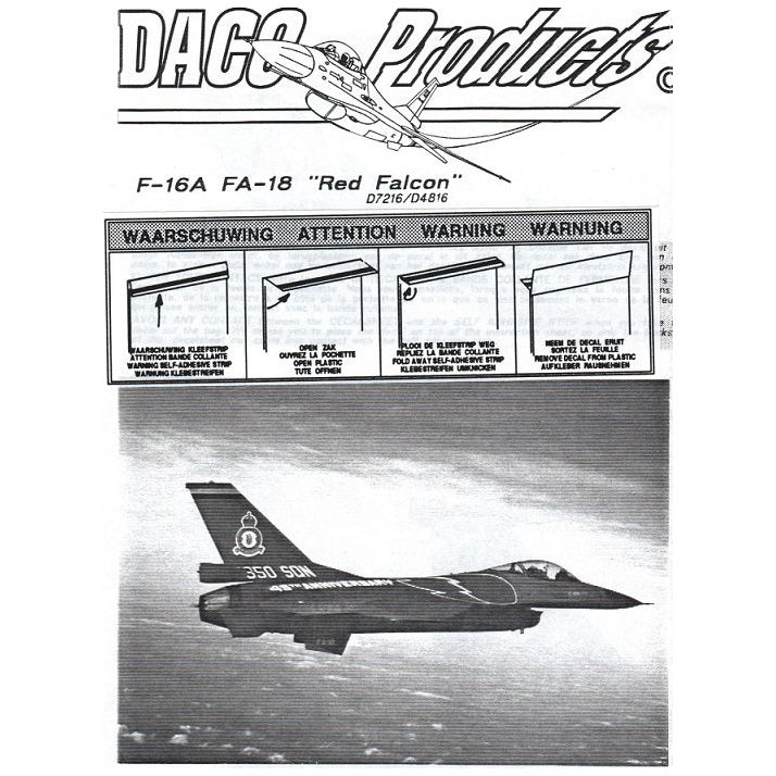 Daco [D7216] F-16A Falcon, Red Falcon 350th Sqn Dutch A/F 45th Anniversary, 1/72,