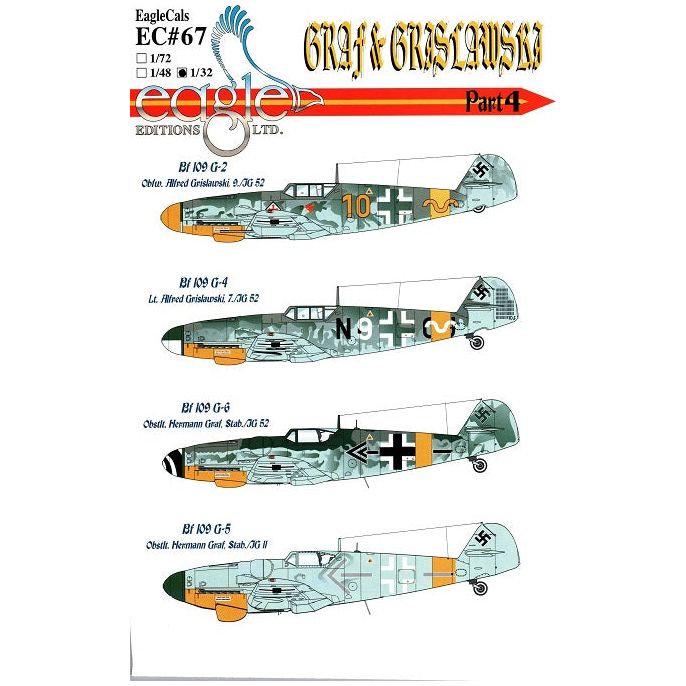 EagleCals [EC-067-32] Graf & Grislawski: Bf-109G's, 1/32