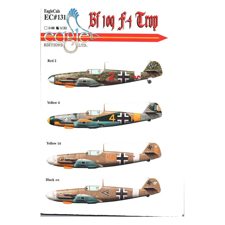 EagleCals [EC-131-32] Bf-109F-4 Trop, 1/32