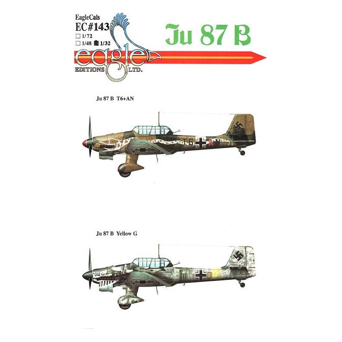 EagleCals [EC-143-32] Junkers Ju-87B's, 1/32