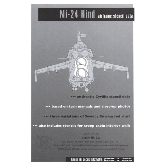 Linden Hill [LHD35003] Mi-24 Hind airframe stencil data, 1/35