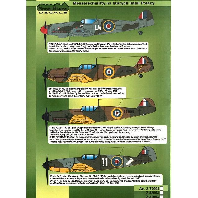 Model Maker [D72022] Messerschmitt Bf-109G-14As "polski", 1/72